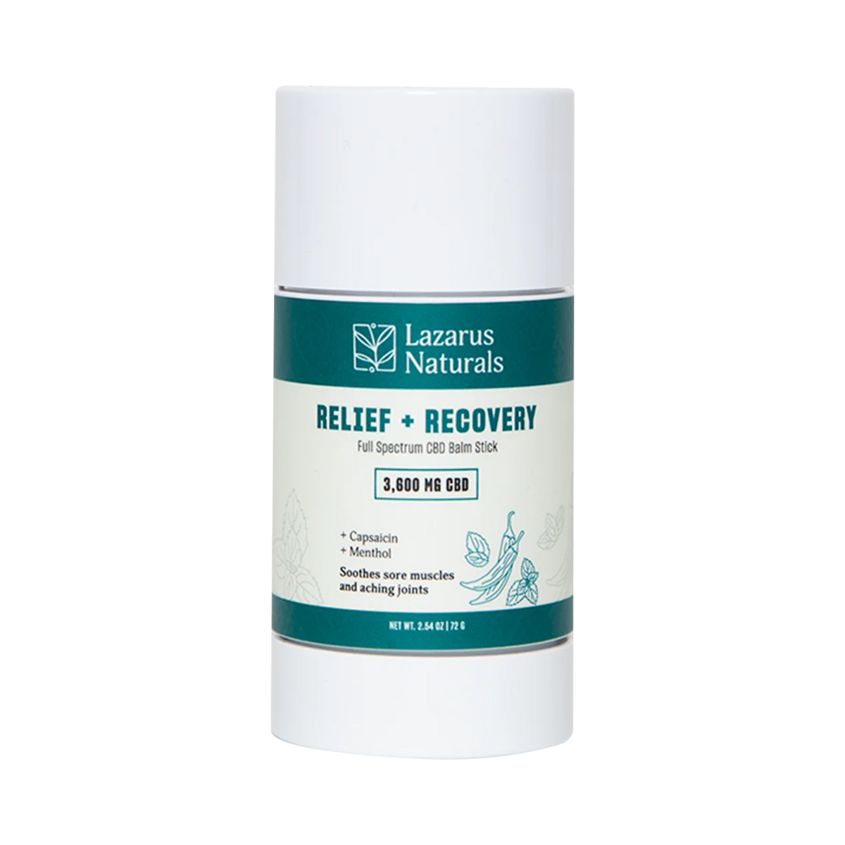 Lazarus Naturals CBD Balm Stick Relief + Recovery (3600mg)