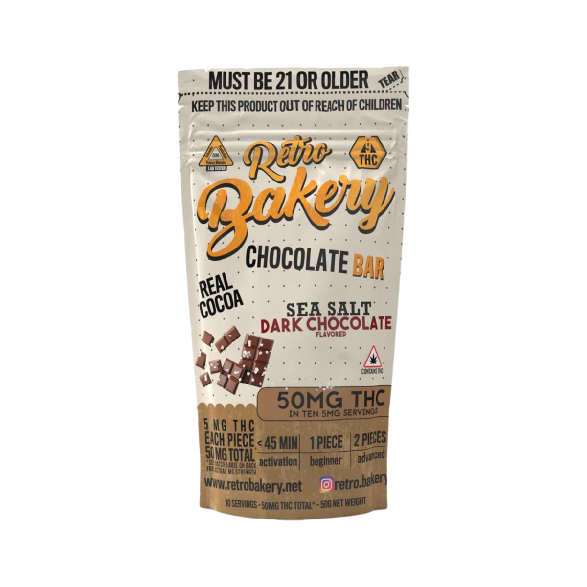 Retro Bakery | D9 Chocolate Bar 50 mg