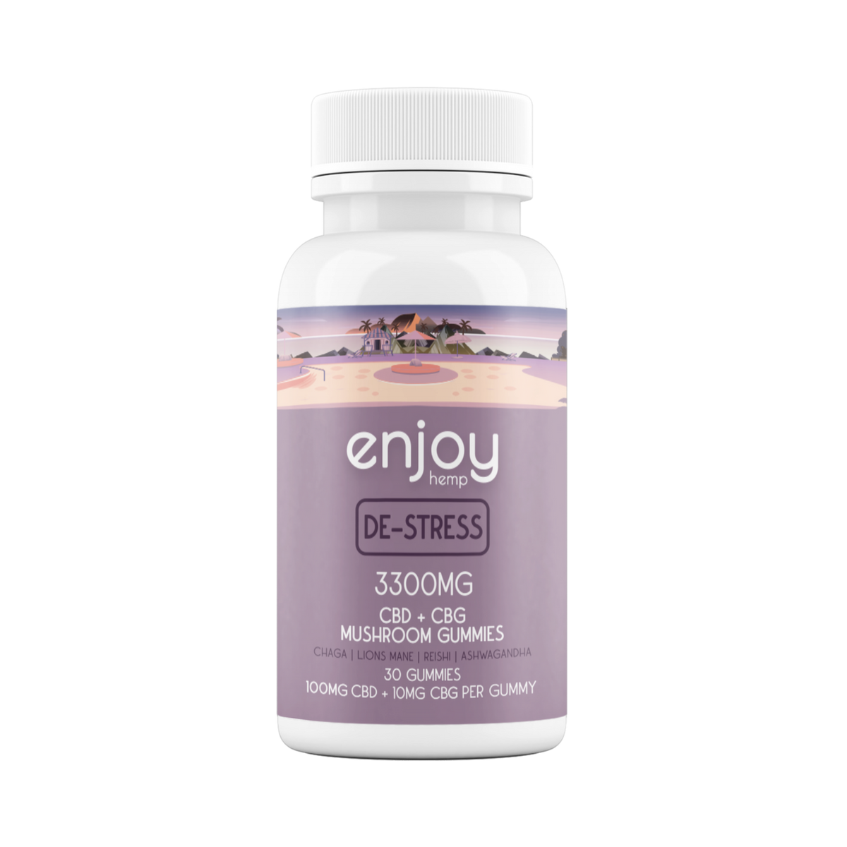 Enjoy Hemp | 3300mg De-Stress CBD + CBG Mushroom Gummies 30 ct
