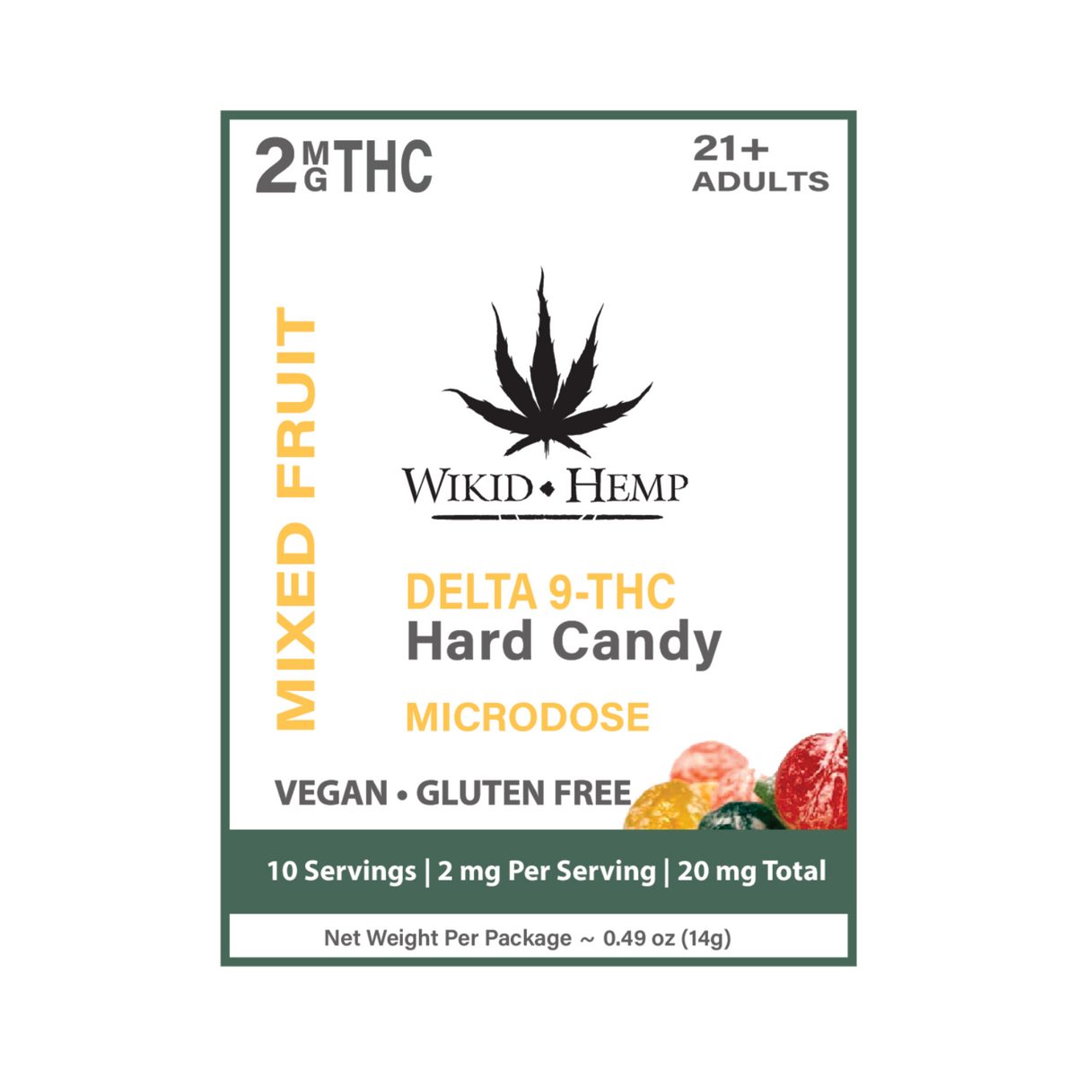 Wikid Hemp THC Microdose Mixed Fruit Hard Candy
