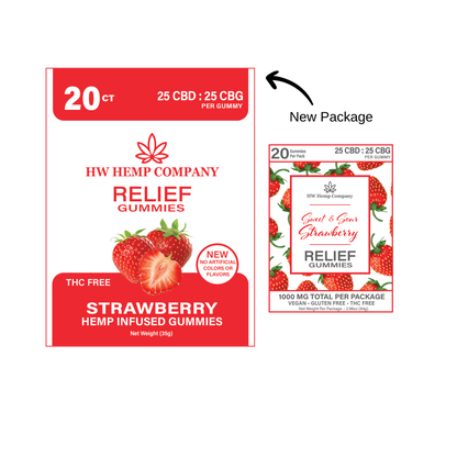 HW Hemp Co | Relief Gummies 1:1 CBD:CBG 20 ct
