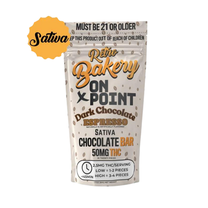 Retro Bakery | 50 mg THC Dark Chocolate Espresso Chocolate Bar - 20 pcs