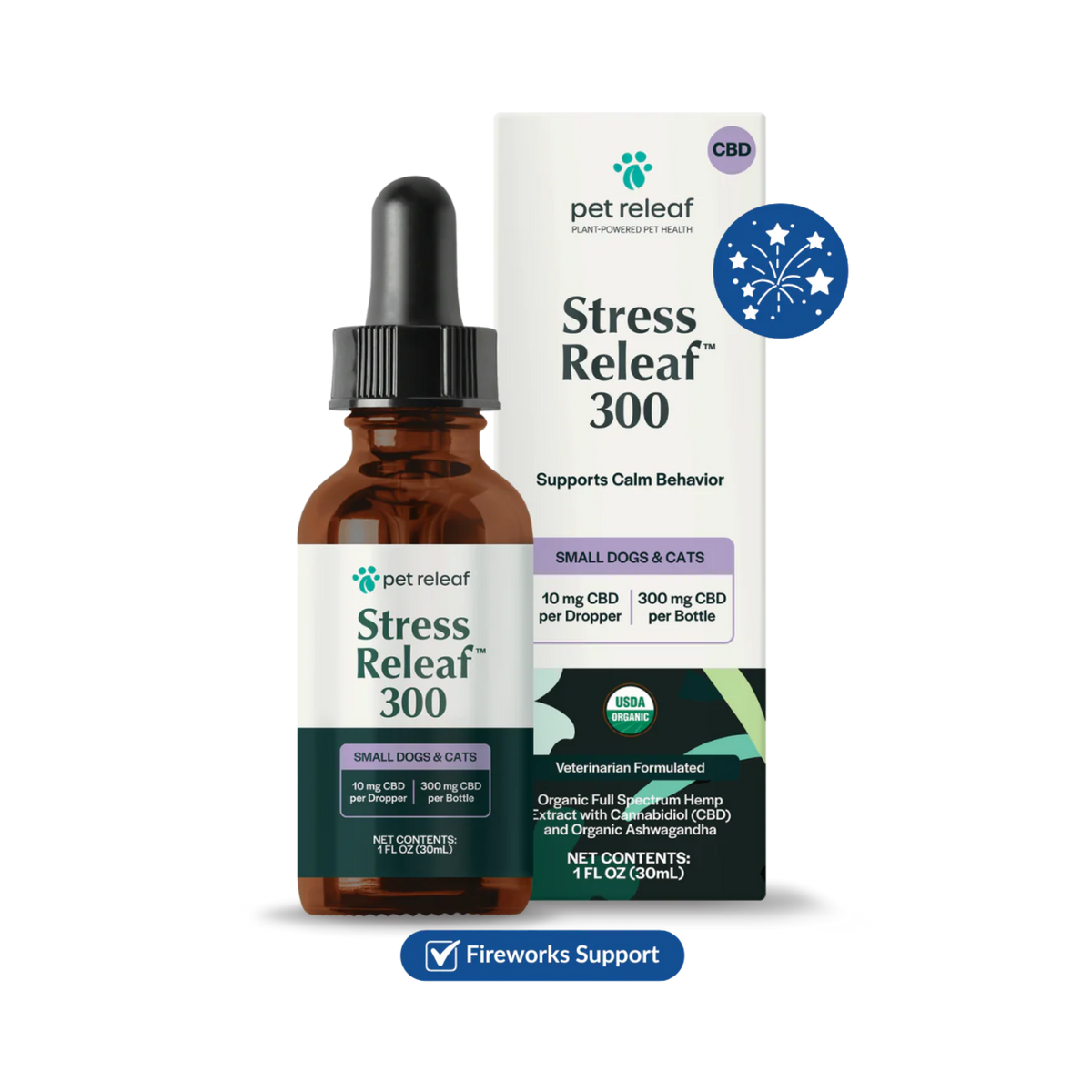 Pet Releaf Stress Releaf CBD Oil For Dogs & Cats 300mg