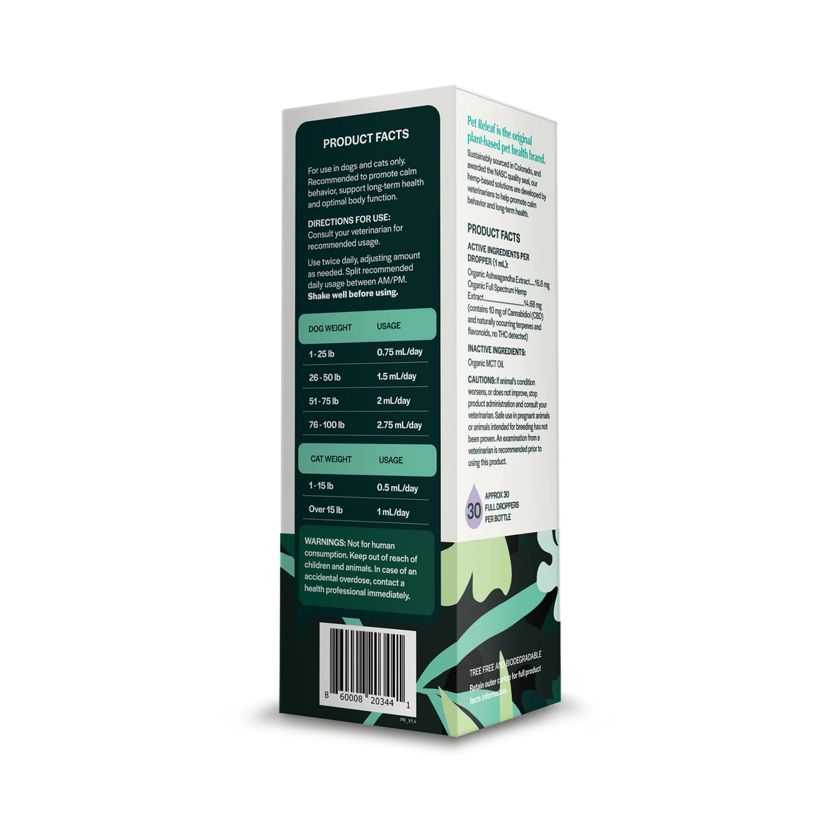 Pet Releaf Stress Releaf CBD Oil For Dogs & Cats 300mg