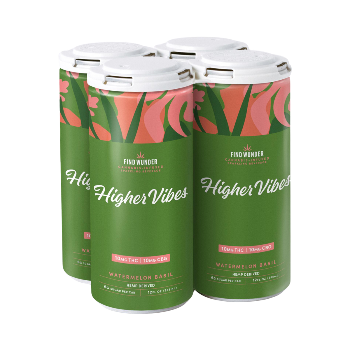 Find Wunder Higher Vibes THC Watermelon Basil 4 pk